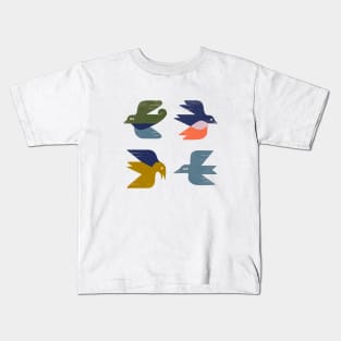 Four Birds Grid Kids T-Shirt